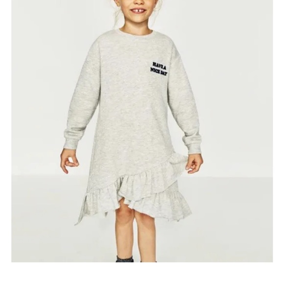 Excellent condition Zara sweatshirt dress oversize 12-14 - Picture 1 of 7